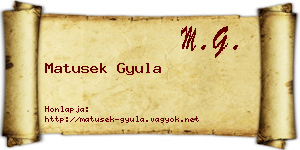 Matusek Gyula névjegykártya
